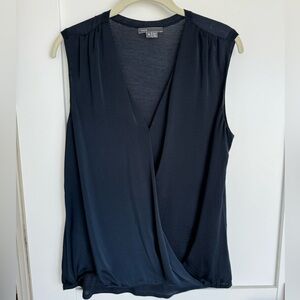 Vince Navy Silk feel Polyester Sleeveless Top Size Medium